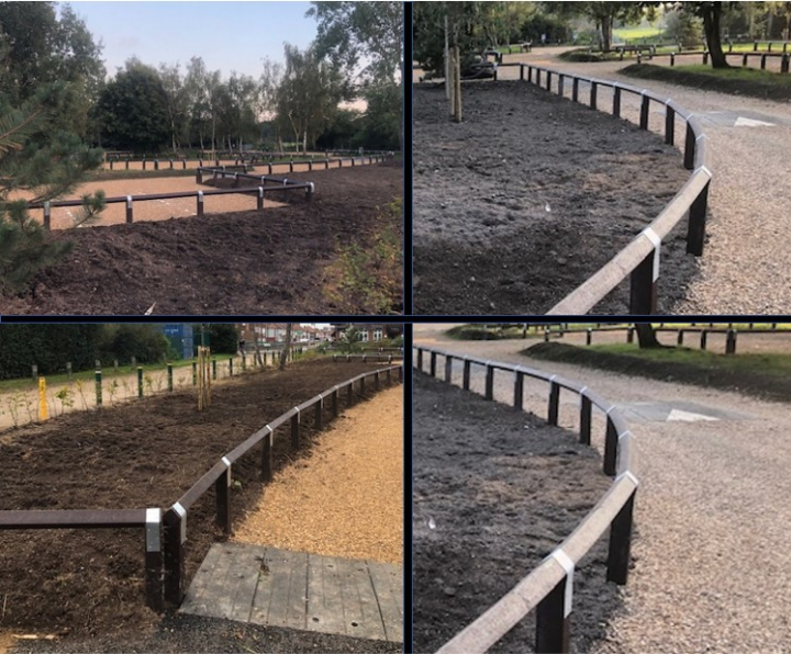 Recycled Plastic Knee Rail Fencing Rocks