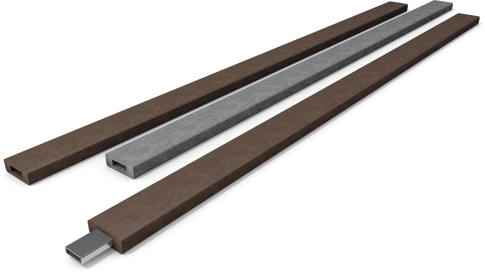 Board profile with internal steel reinforcement